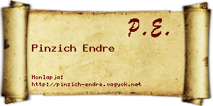 Pinzich Endre névjegykártya